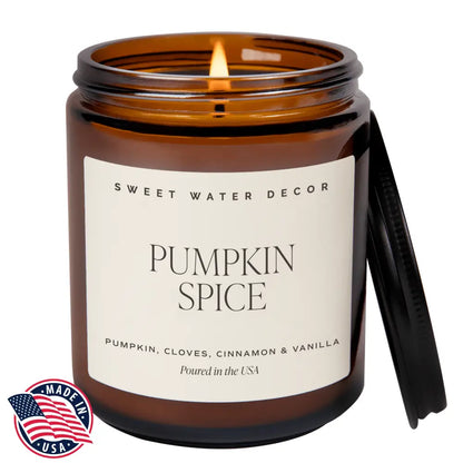 Pumpkin Spice Soy Candle | 9oz. Amber Jar - Candles