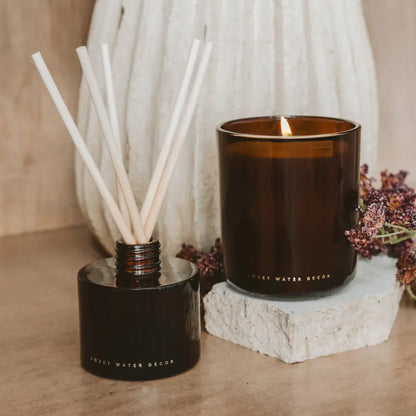 Pumpkin Spice Amber Tinted Glass Jar Reed Diffuser - Reed Diffusers