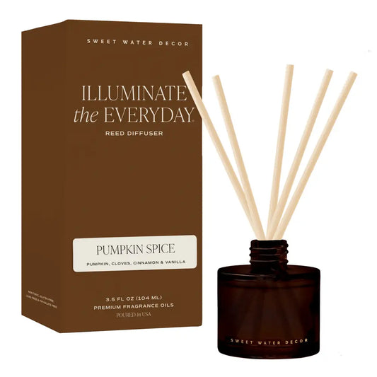 Pumpkin Spice Amber Tinted Glass Jar Reed Diffuser - Reed Diffusers