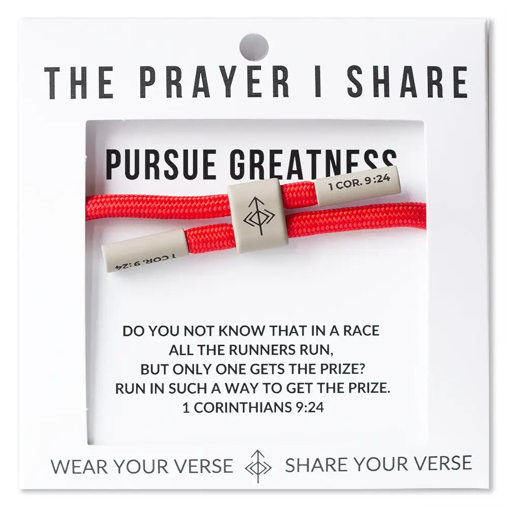Pursue Greatness 1 Corinthians 9:24 bracelet