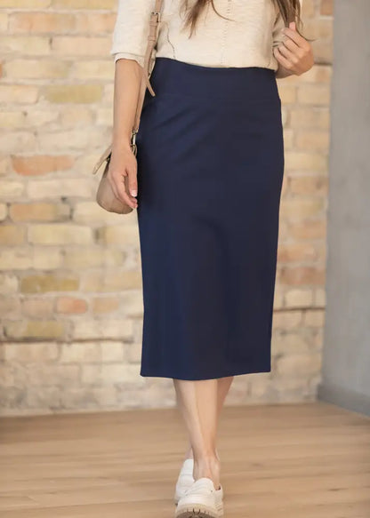 Quinn Midi Skirt 31 Inch - FINAL SALE - Navy / XS - IC Skirts