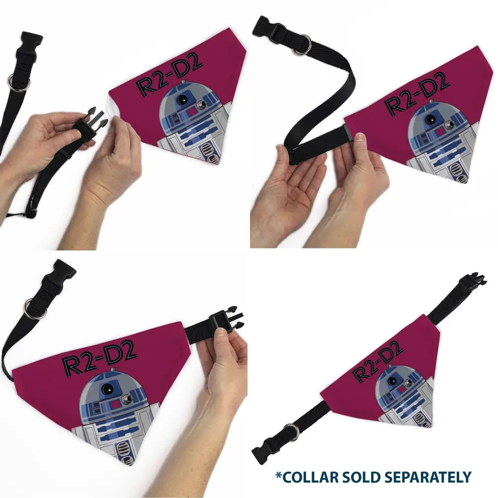 Pet Bandana - Star Wars R2-D2 Text and Pop Art Pose Red/Black/Blue Pet Bandanas