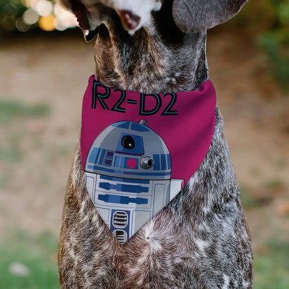 Pet Bandana - Star Wars R2-D2 Text and Pop Art Pose Red/Black/Blue Pet Bandanas
