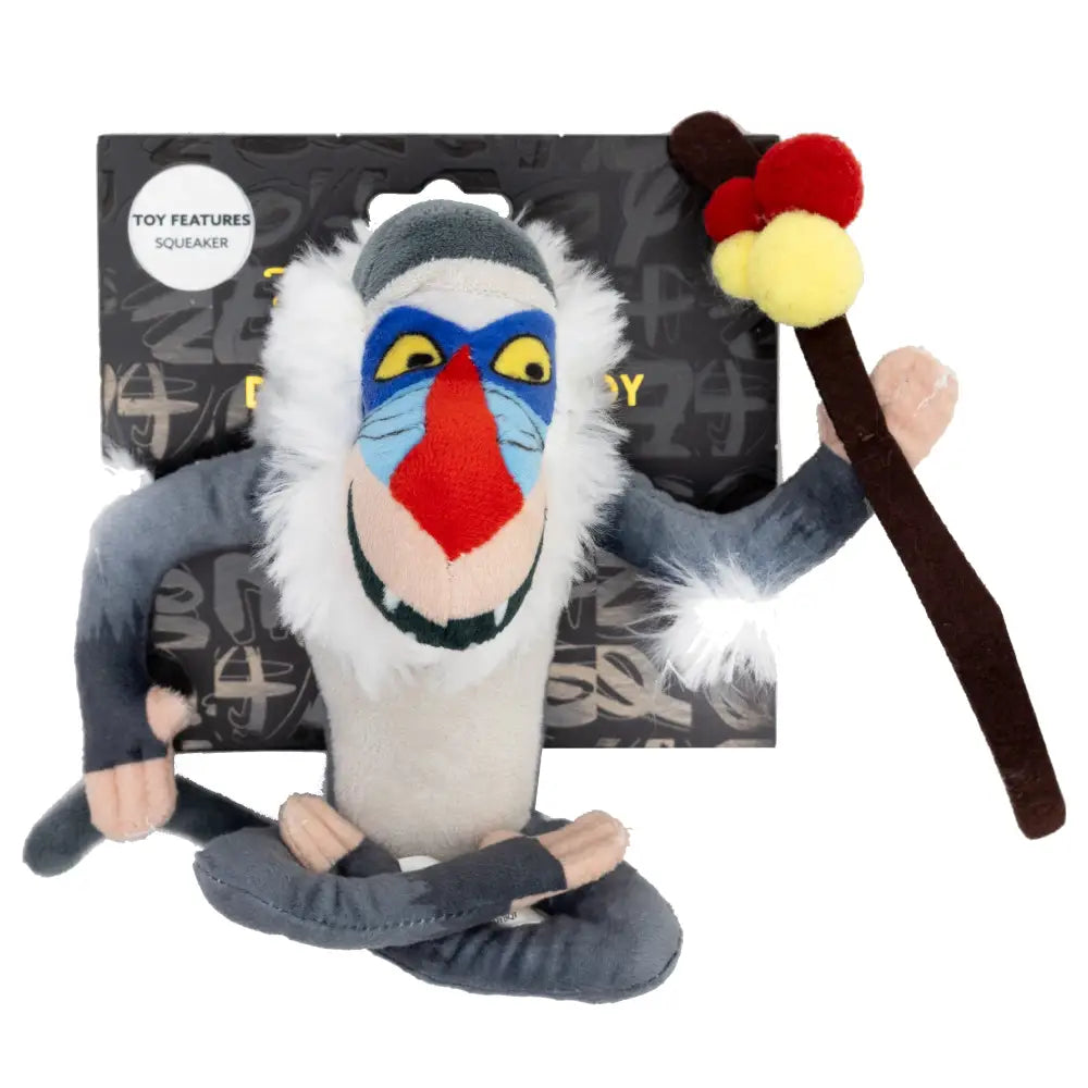 Dog Toy Squeaker Plush - Disney The Lion King Rafiki Full Body Pose Dog Toy Squeaky Plush