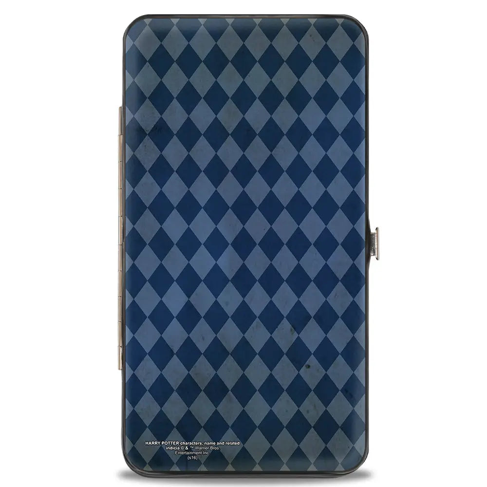 Hinged Wallet - RAVENCLAW Crest Stripes Diamonds Blues Gold Hinged Wallets