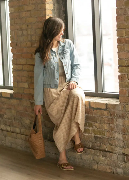 Rayne Modern Gingham Maxi Skirt - IC Skirts