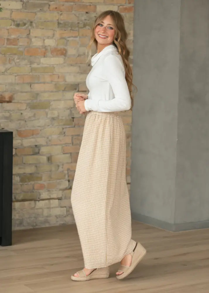 Rayne Modern Gingham Maxi Skirt - IC Skirts