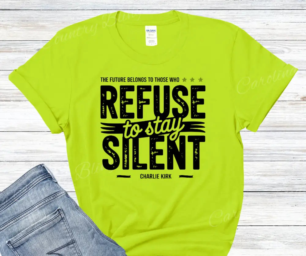 Refuse to Stay Silent - Multi Small / Short / Neon Green Shirt