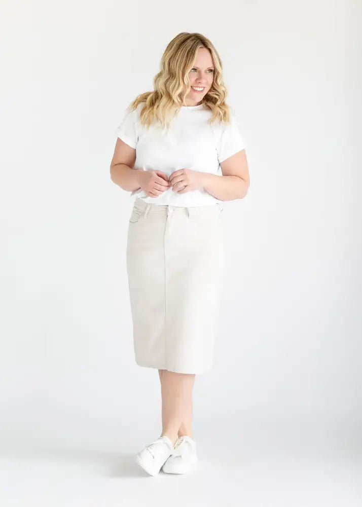 Remi Cloud Denim Midi Skirt 26 Inches / 2 IC Skirts