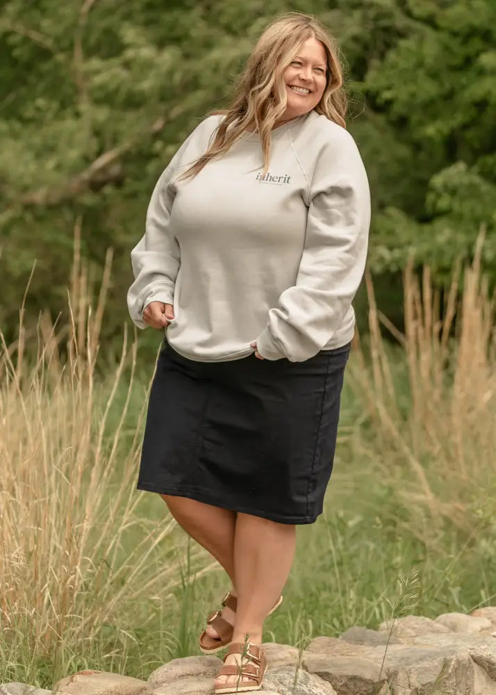 Remi Navy Denim Midi Skirt - IC Skirts