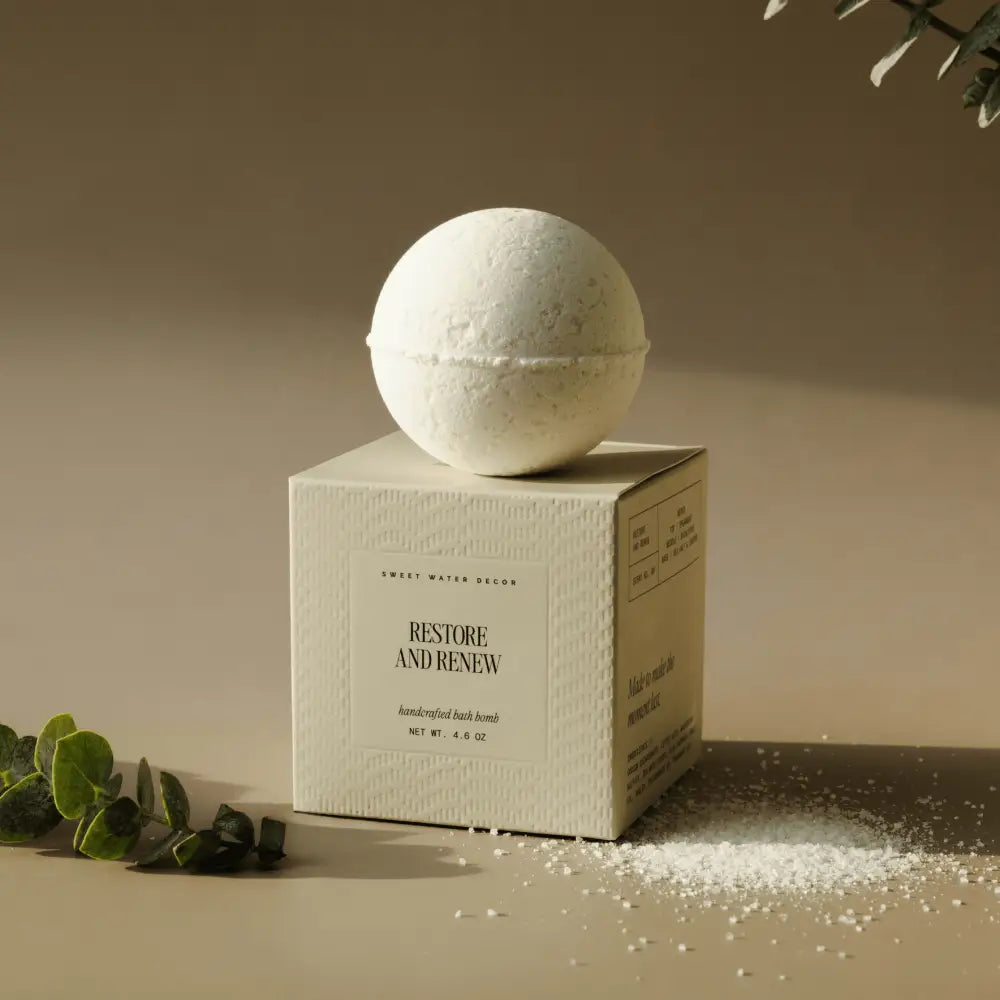 Restore and Renew White Eucalyptus 4.6 oz Bath Bomb Bath Bomb