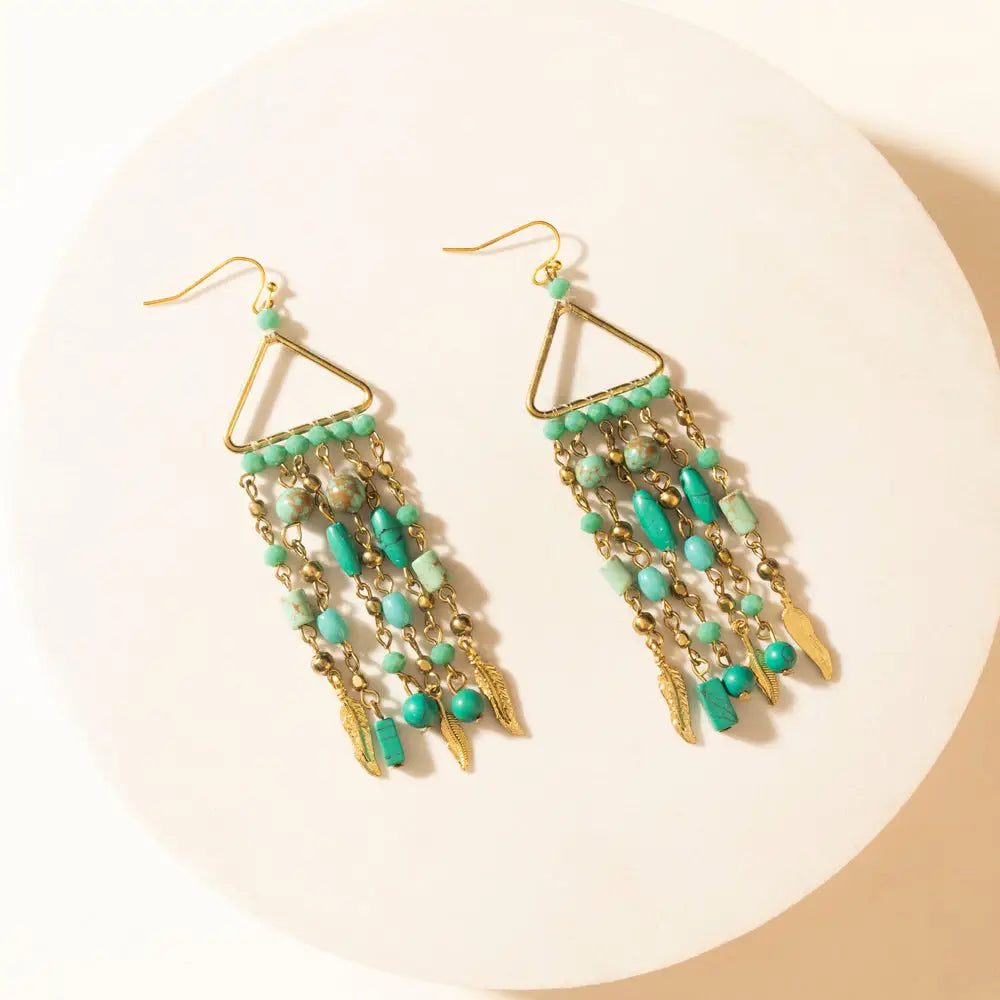 Myra Rio Grande Beaded Earrings in Breezy Teal - Breezy Teal - Jewelry
