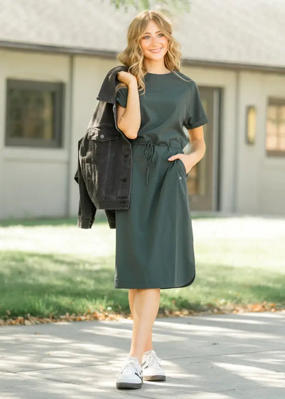 Rory Athletic Midi Dress - FINAL SALE - Evergreen / XS - IC Dresses