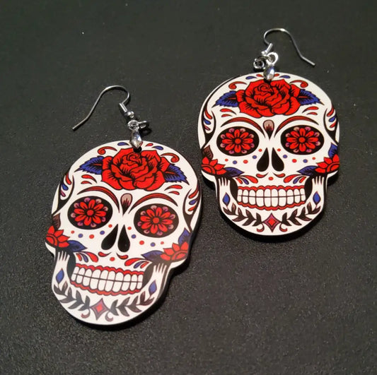 Rose - Red Earrings