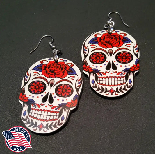 Rose - Red Earrings