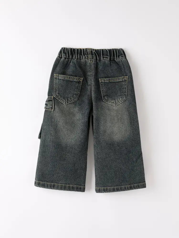 Girls Bow Stretch Wide-Leg Jeans - Jeans