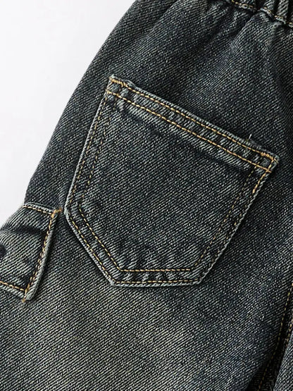 Girls Bow Stretch Wide-Leg Jeans - Jeans