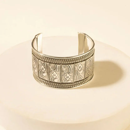 Myra Saddlecrest Engraved Cuff in Antique Frost - Antique Frost - JEWELLRY
