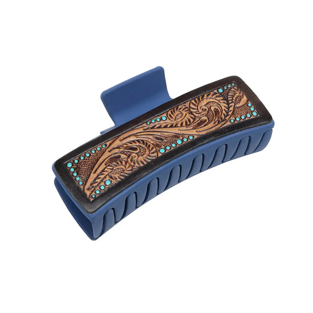 Sage Serenade Hair Comb Clip - Hand-Tooled - Accessories
