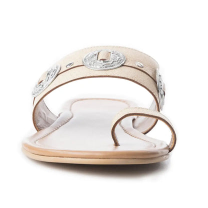Sagebrush Concho Sandals In White - Shoes
