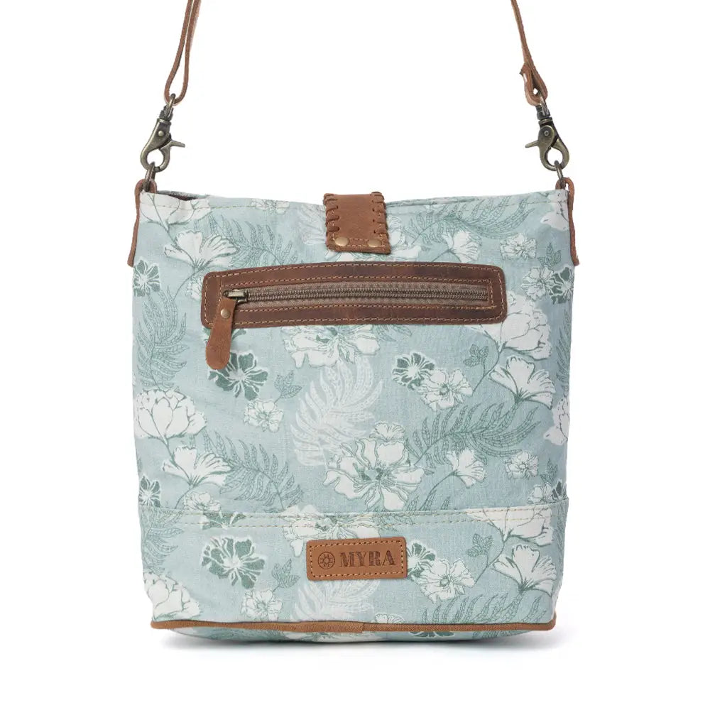 Myra Sagefield Cotton & Leather Shoulder Bag in Mint Brown - Mint Brown - Bags