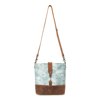 Myra Sagefield Cotton & Leather Shoulder Bag in Mint Brown - Mint Brown - Bags