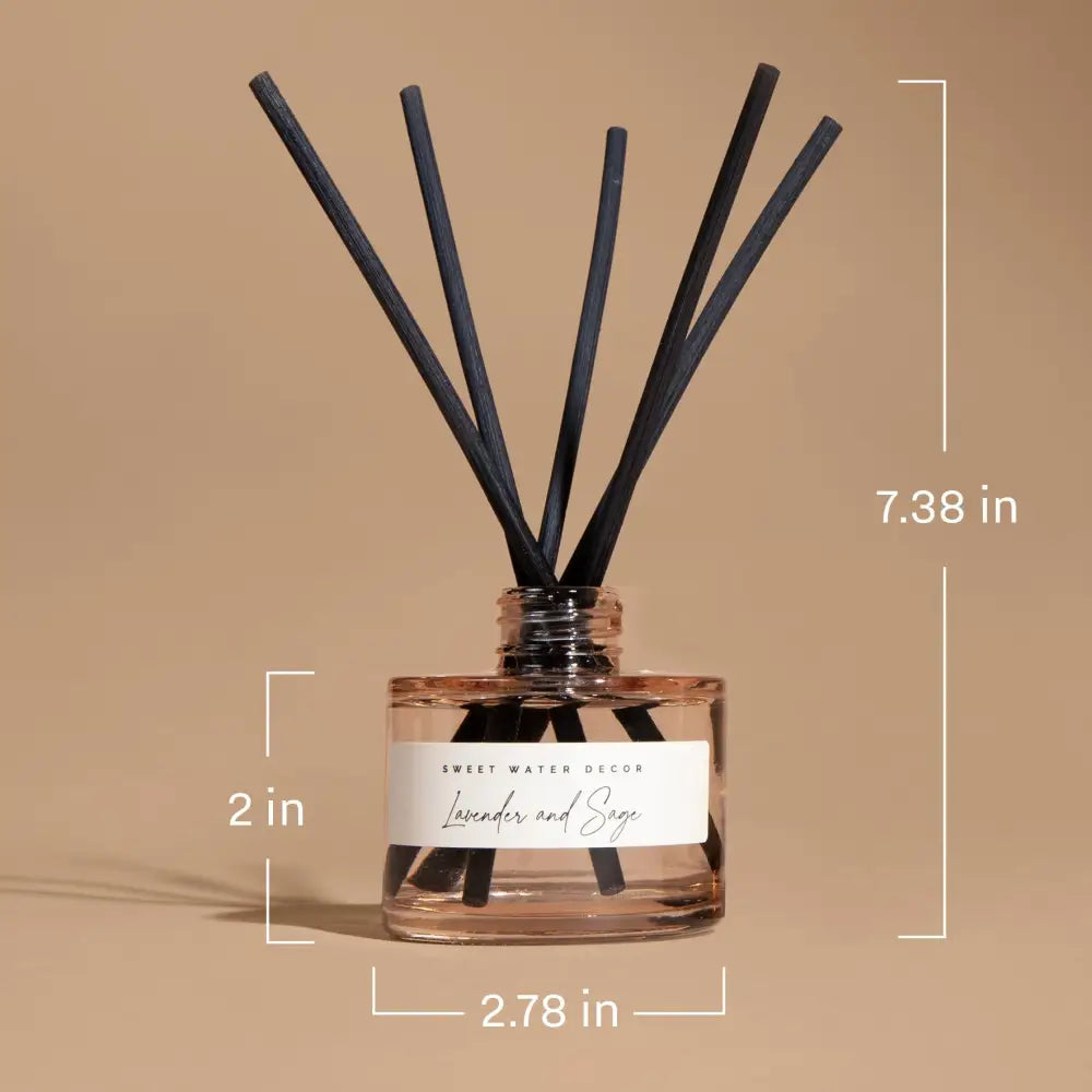 Salt and Sea Blue Tinted Glass Jar Reed Diffuser Reed Diffusers