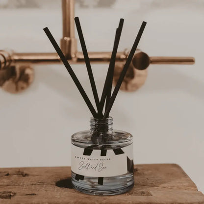 Salt and Sea Blue Tinted Glass Jar Reed Diffuser Reed Diffusers
