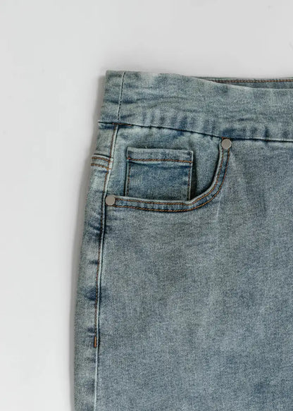 Sandra Classic Wash Midi Denim Skirt - IC Skirts
