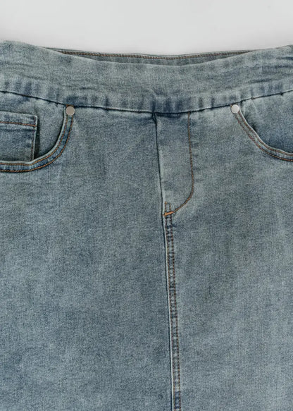 Sandra Classic Wash Midi Denim Skirt - IC Skirts
