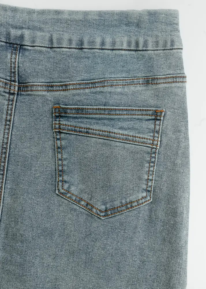 Sandra Classic Wash Midi Denim Skirt - IC Skirts