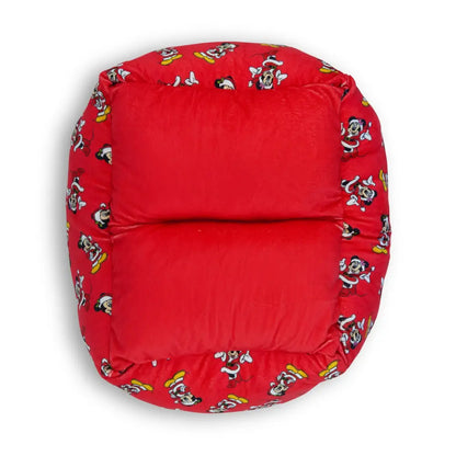 Cuddler Pet Bed - Holiday Santa Mickey and Minnie Poses Scattered Red - Pet Beds