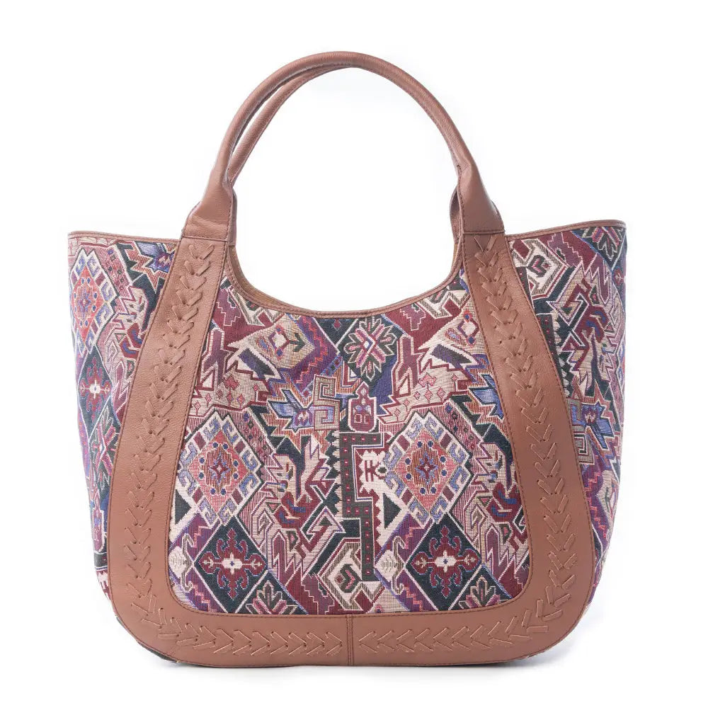 Myra Savannah Moon Jacquard Tote Bag in Plum Shadow - Plum Shadow - Bags
