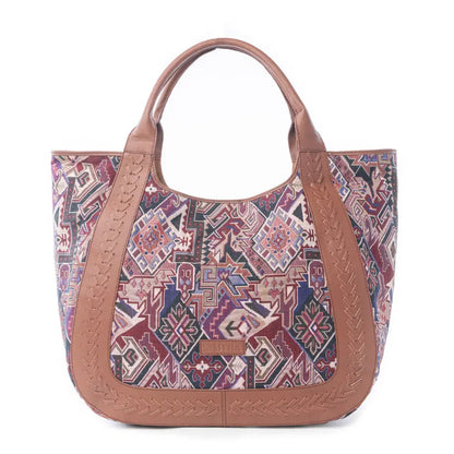 Myra Savannah Moon Jacquard Tote Bag in Plum Shadow - Plum Shadow - Bags