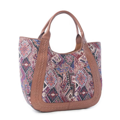 Myra Savannah Moon Jacquard Tote Bag in Plum Shadow - Plum Shadow - Bags