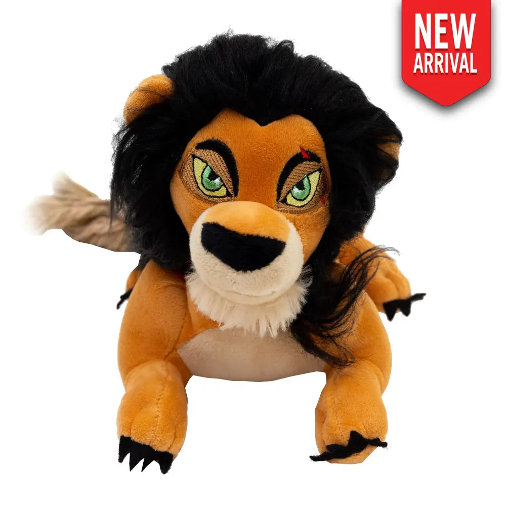 Dog Toy Squeaker Plush - Disney The Lion King Scar Full Body Pose with Rope Tail Dog Toy Squeaky Plush