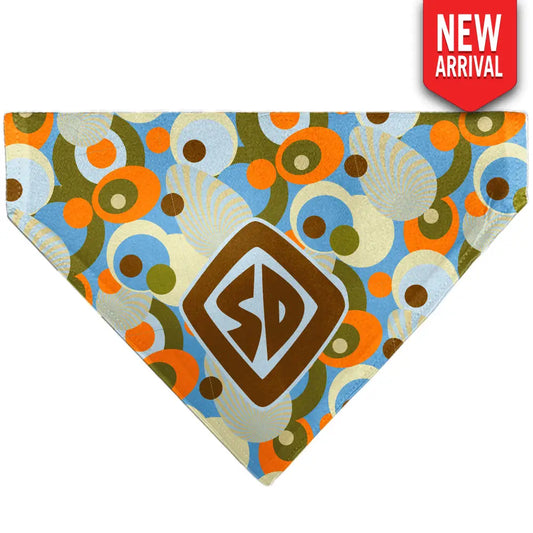 Pet Bandana - Scooby Doo SD Dog Tag Retro Dots Multi Color Pet Bandanas