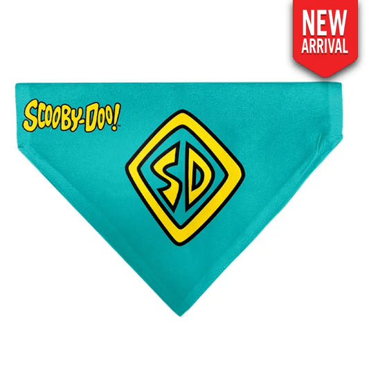 Pet Bandana - Scooby Doo Logo Centered and Collage Blue/Yellow Pet Bandanas