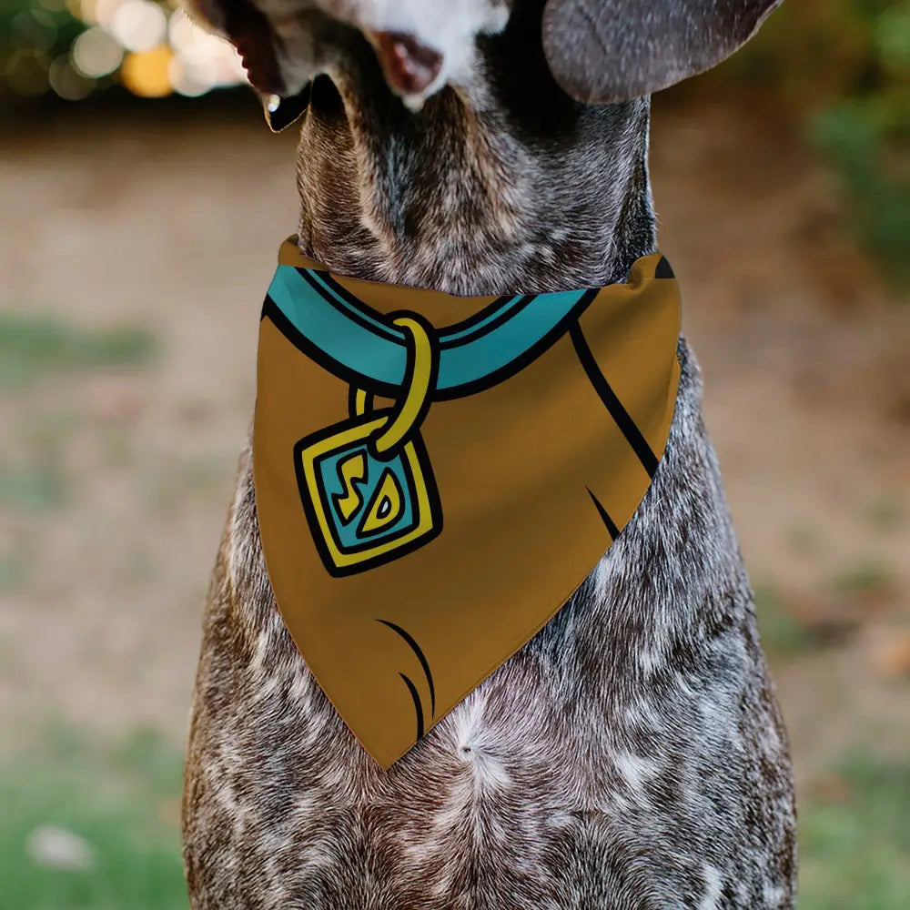 Pet Bandana - Scooby Doo Character Close-Up SD Dog Tag Brown - Pet Bandanas