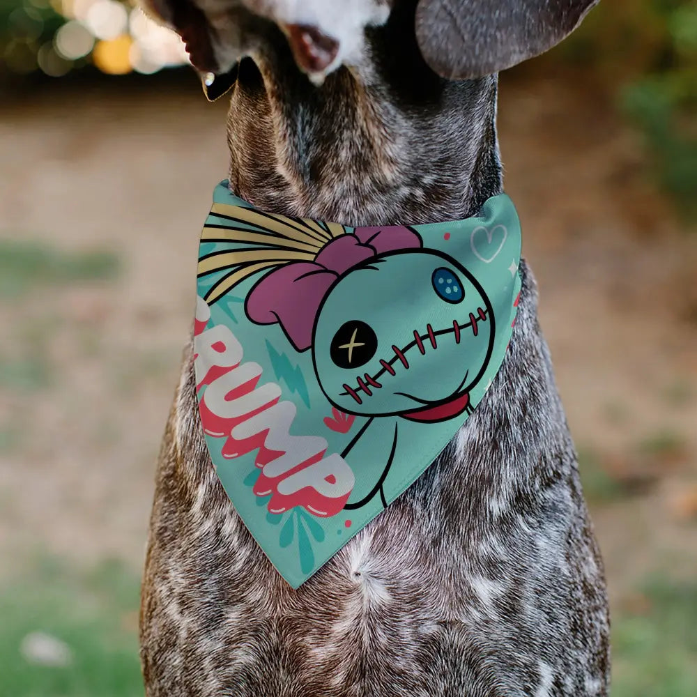 Pet Bandana - SCRUMP Text and Pose Light Blue - Pet Bandanas