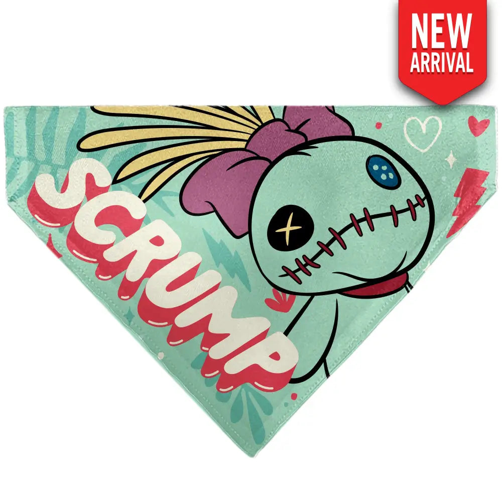 Pet Bandana - SCRUMP Text and Pose Light Blue - Pet Bandanas