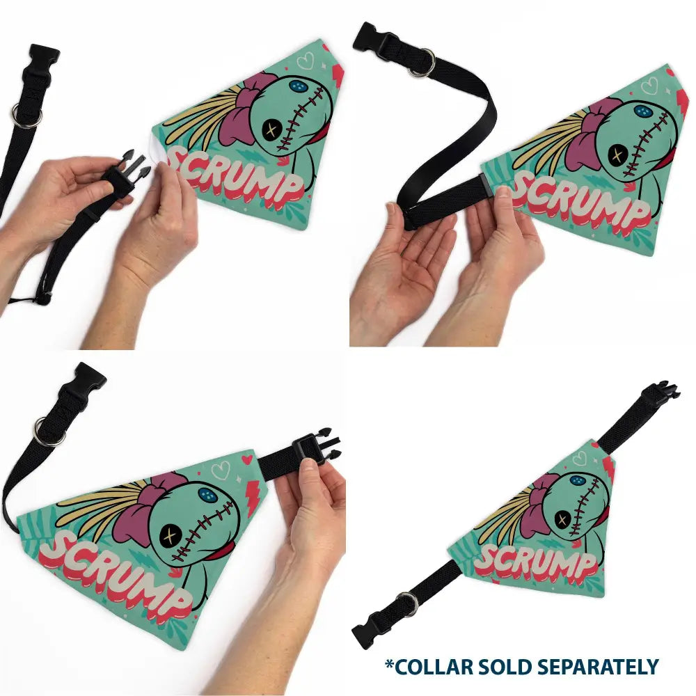 Pet Bandana - SCRUMP Text and Pose Light Blue - Pet Bandanas