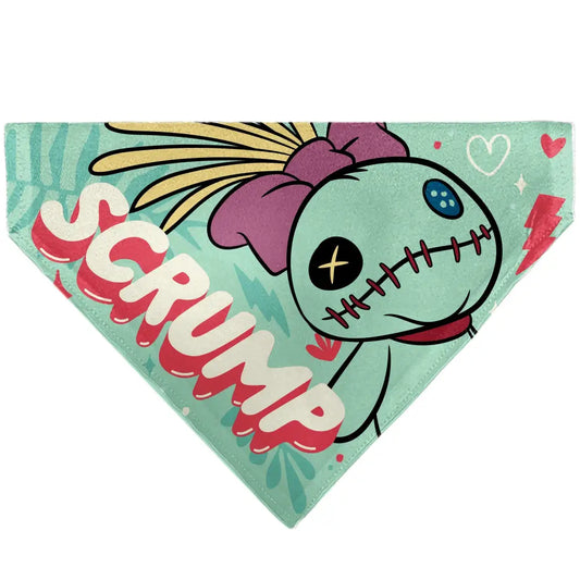 Pet Bandana - SCRUMP Text and Pose Light Blue - Pet Bandanas