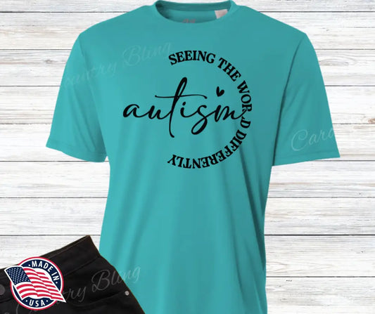 Seeing The World Different – Multi Small / Short / Teal Shirt