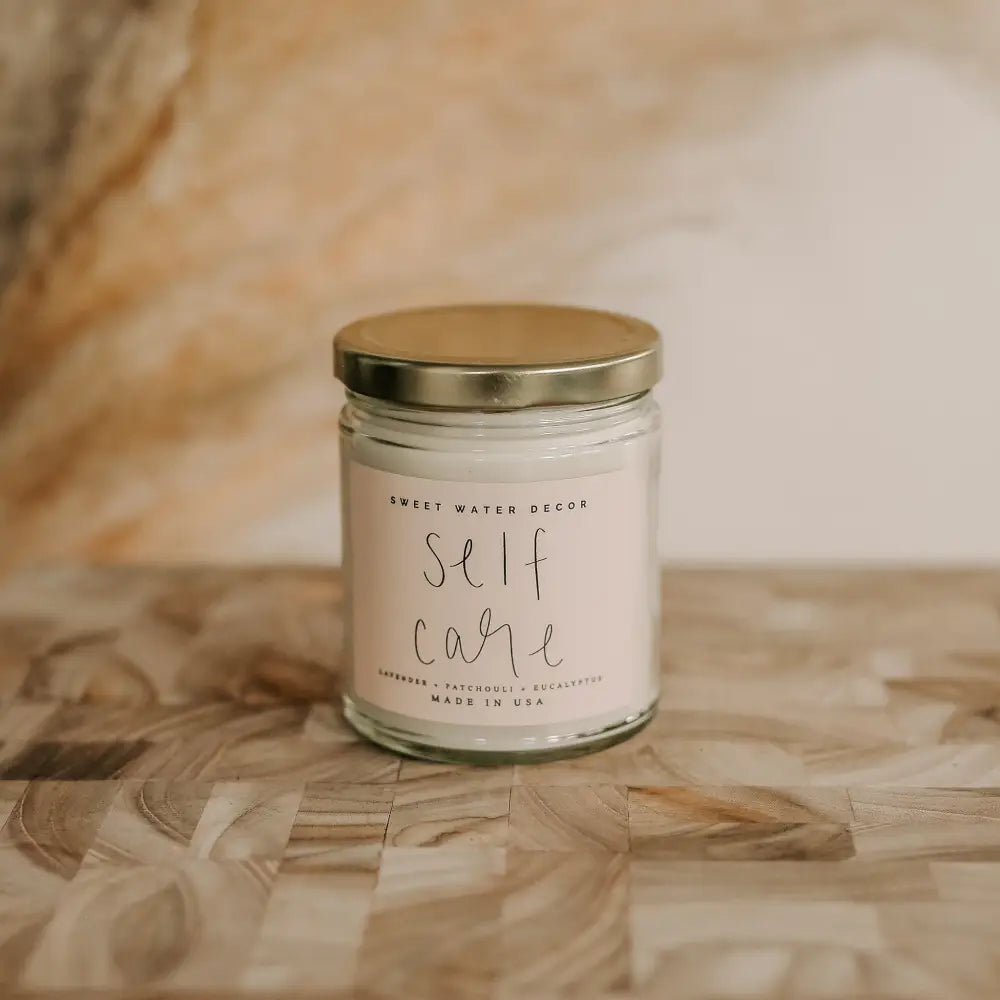 Self Care Soy Candle - Clear Jar - 9 oz (Lavender and Eucalyptus Calm and Comfort) Candles