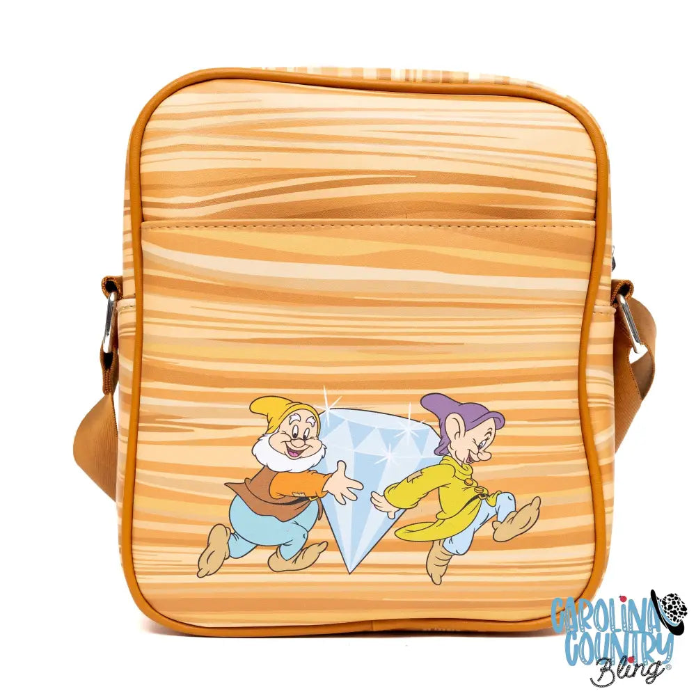 Disney Vegan Leather Cross Body Backpack with Adjustable Strap Snow White and the Seven Dwarfs Face Smash Group Pose