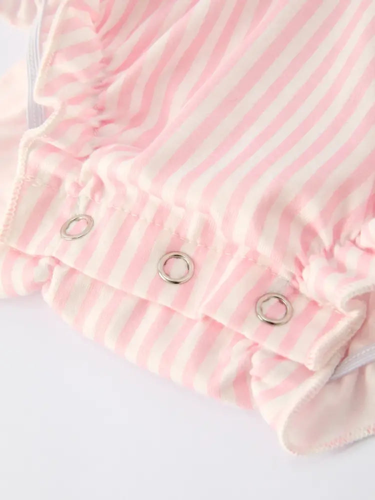 St. Patrick’s Day Shamrock Striped Plaid Baby Girl Romper Romper