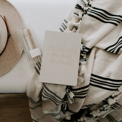 She Believed She Could Fabric Journal Notebooks
