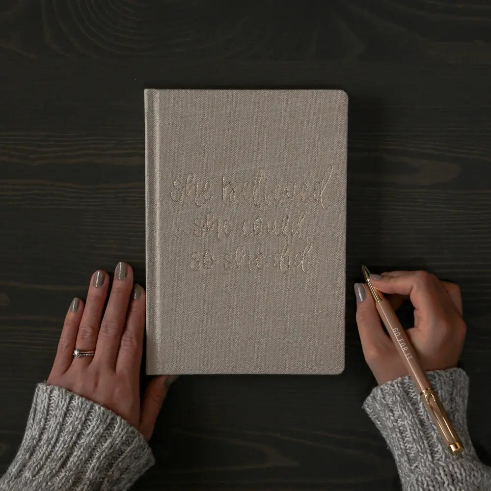 She Believed She Could Fabric Journal Notebooks