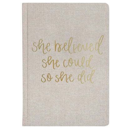 She Believed She Could Fabric Journal Notebooks